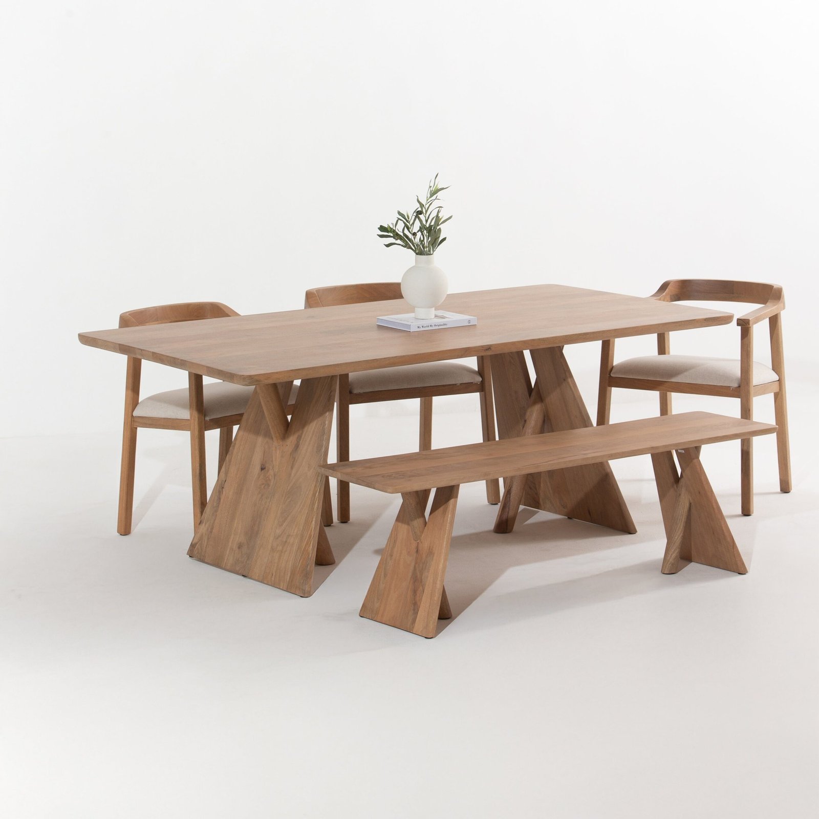 Vandana Zentrix Arista Wooden Dining Table with Solid Handmade Contemporary Design Vandana Zentrix Arista Wooden Dining Table with Solid Handmade Contemporary Design