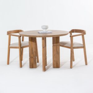 Vandana Zentrix Nimbus Wooden Round Dining Table with Solid Handmade Contemporary Design