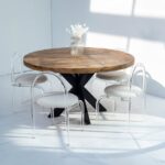 Vandana Zentrix Lyra Mango Wood Dining Table with Solid Handmade Contemporary Design