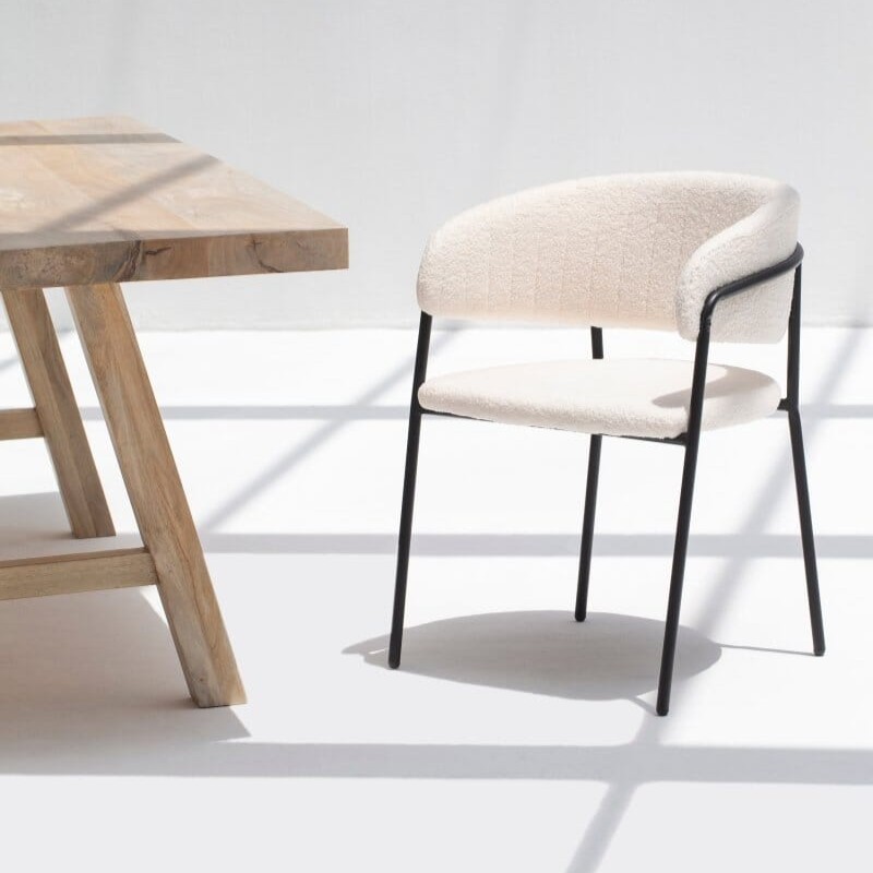 Vandana Zentrix Prime Boucle Dining Chair with Modern Ergonomic Design and Premium Comfort Vandana Zentrix Prime Boucle Dining Chair with Modern Ergonomic Design and Premium Comfort