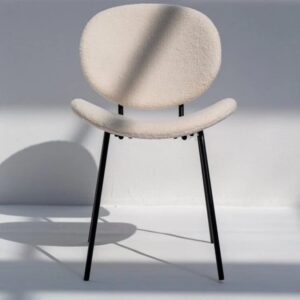 Vandana Zentrix Neo Off White Boucle Dining Chair with Modern Ergonomic Design and Premium Comfort