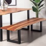 Vandana Falcon Vertex Dark Acacia Wood Industrial Design Bench for Stylish Indoor & Outdoor Seating