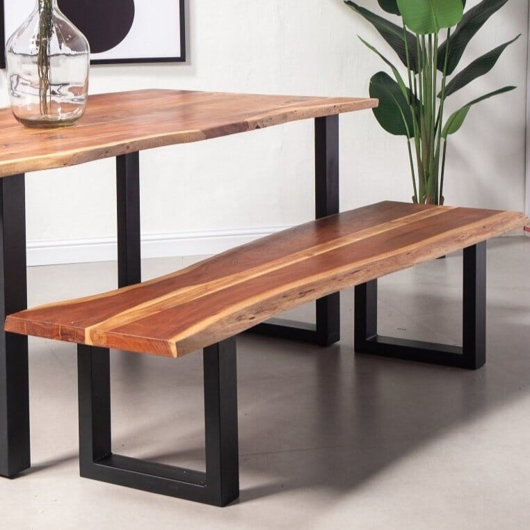 Vandana Falcon Vertex Dark Acacia Wood Industrial Design Bench for Stylish Indoor & Outdoor Seating Vandana Falcon Vertex Dark Acacia Wood Industrial Design Bench for Stylish Indoor & Outdoor Seating