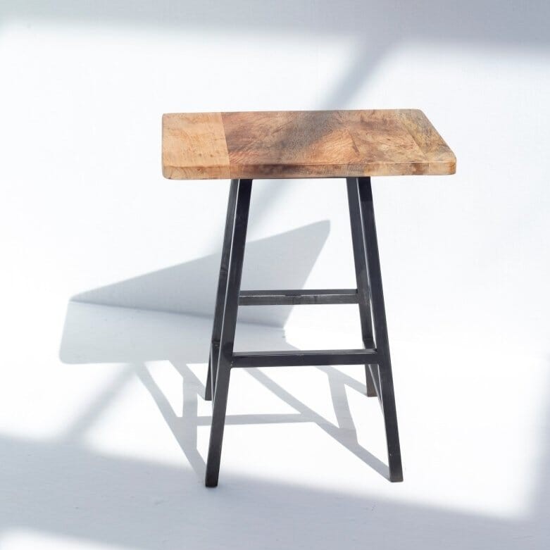 Vandana Falcon Cresta Mango Wood Stool for Stylish Indoor & Outdoor Seating in Modern Homes Vandana Falcon Cresta Mango Wood Stool for Stylish Indoor & Outdoor Seating in Modern Homes