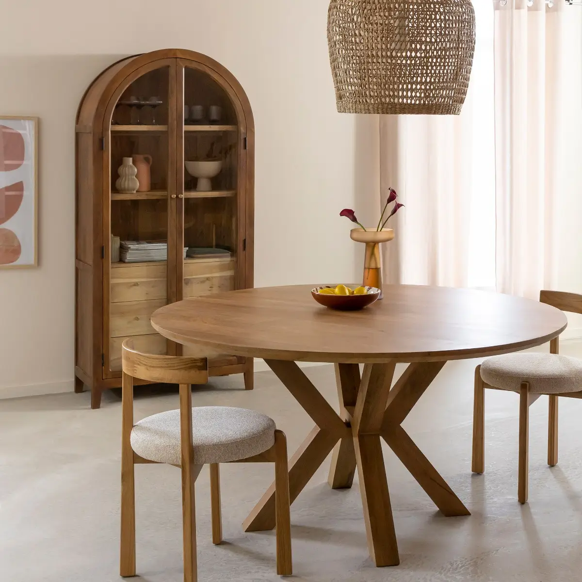 Vandana Solace Zentrix round mango wood dining table Vandana Solace Zentrix round mango wood dining table