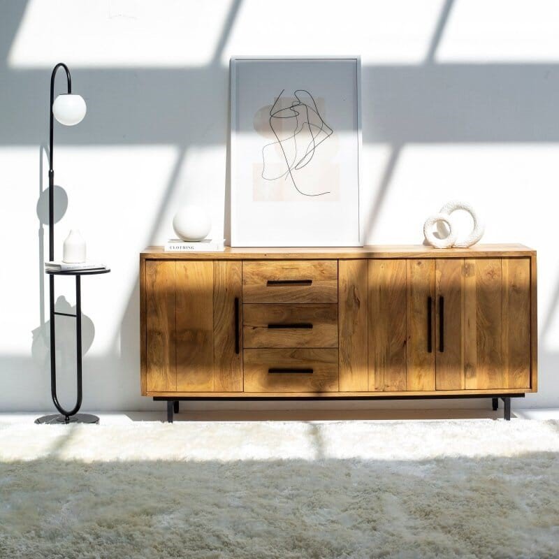 Vandana Falcon Sereno Handles Wooden Sideboard with Elegant Storage for Modern Home Interiors Vandana Falcon Sereno Handles Wooden Sideboard with Elegant Storage for Modern Home Interiors