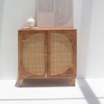 Vandana Falcon Prime Rattan Doors Acacia Wood Sideboard & Buffet Cabinet for Modern Home Storage