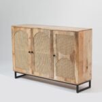 Vandana Pebble Lunaris Rattan Wood Sideboard for Stylish Indoor & Outdoor Modern Home Interiors