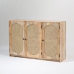 Vandana Pebble Altis Rattan Wood Sideboard for Stylish Indoor & Outdoor Modern Home Interiors
