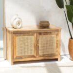 Vandana Orion Terra Rattan 2-Door Sideboard Modern Natural Woven Storage Furniture Design