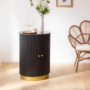 Vandana Maxima Zentrix mango wood and marble bar buffet