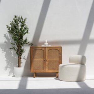 Vandana Pebble Falcon 2 Doors Rattan Sideboard for Stylish Modern Indoor & Outdoor Interiors