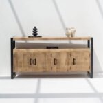 Vandana Pebble Mira Industrial Wooden Sideboard for Stylish Modern Indoor & Outdoor Storage