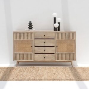 Vandana Pebble Vista Wooden Sideboard for Stylish Indoor & Outdoor Modern Home Interiors