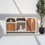 Vandana Pebble Grand Arched Cream Wooden Sideboard for Stylish Modern Indoor & Outdoor Interiors