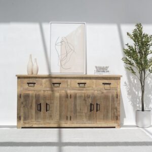 Vandana Pebble Hexa Classic Wooden Sideboard & Buffet for Stylish Modern Home Interiors
