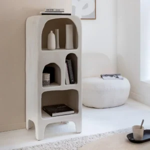 Vandana Maxima Arista white concrete-effect wooden bookcase