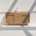Vandana Arista Orion Rattan 3 Doors Sideboard for Stylish Modern Indoor & Outdoor Home Interiors