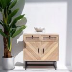Vandana Arista Zentrix Herringbone Textured Sideboard for Stylish Modern Indoor & Outdoor Interiors