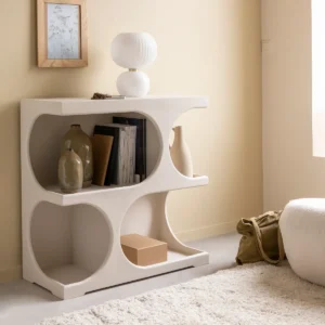 Vandana Maxima Aston painted white wooden bookcase