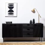 Vandana Arista Mira Black 3 Drawers & 3 Doors Sideboard for Stylish Modern Indoor Interiors