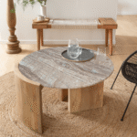 Vandana Nimbus Arion coffee table in mango wood and marble