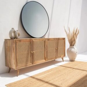 Vandana Arista Arion Rattan TV Unit & Buffet for Stylish Modern Indoor & Outdoor Home Interiors