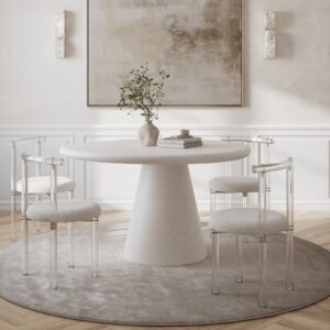Vandana Aureo Vesta Terrazzo Irregular Top Concrete Dining Table with Modern Artistic Design