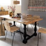 Vandana Solace Lyra mango wood dining table