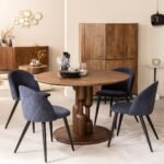 Vandana Solace Vertex round mango wood dining table