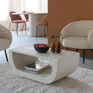 Vandana Nimbus Aston coffee table in white concrete-effect wood