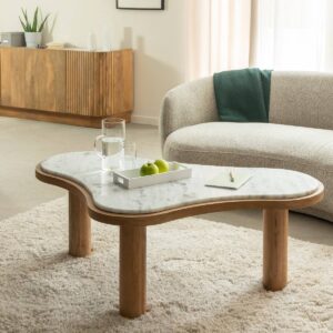 Vandana Nimbus Optima coffee table in mango wood and marble