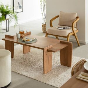 Vandana Aston Flux rectangular coffee table in acacia wood