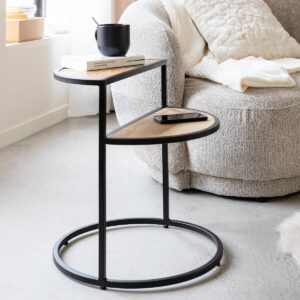 Vandana Lyra Aureo mango wood and metal side table