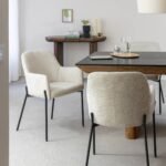 Vandana Lyra Hexa ecru fabric armchair (set of 2)