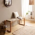 Vandana Vertex Cresta acacia wood and wool bench