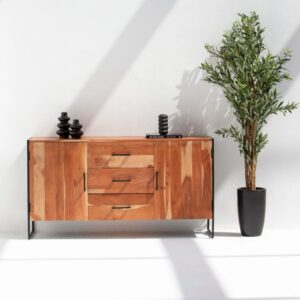 Vandana Pebble Aston 3 Drawers & 2 Doors Sideboard for Stylish Modern Indoor & Outdoor Storage