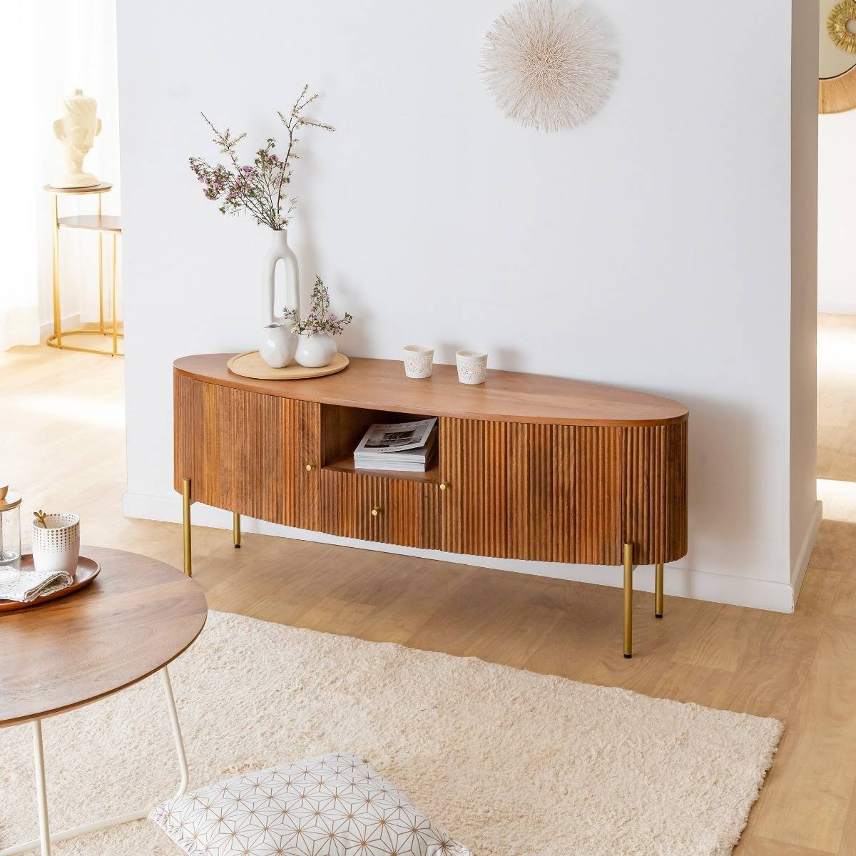 Vandana Cresta Vista mango wood TV stand Vandana Cresta Vista mango wood TV stand