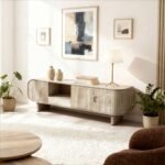 Vandana Cresta Grand TV stand in light mango wood