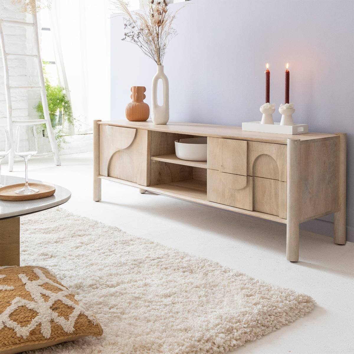 Vandana Mira Nimbus mango wood TV stand Vandana Mira Nimbus mango wood TV stand