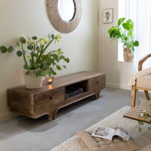 Vandana Mira Sereno Dark Mango Wood TV Stand