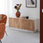 Vandana Stellar Astra whitewashed mango wood sideboard with acacia doors