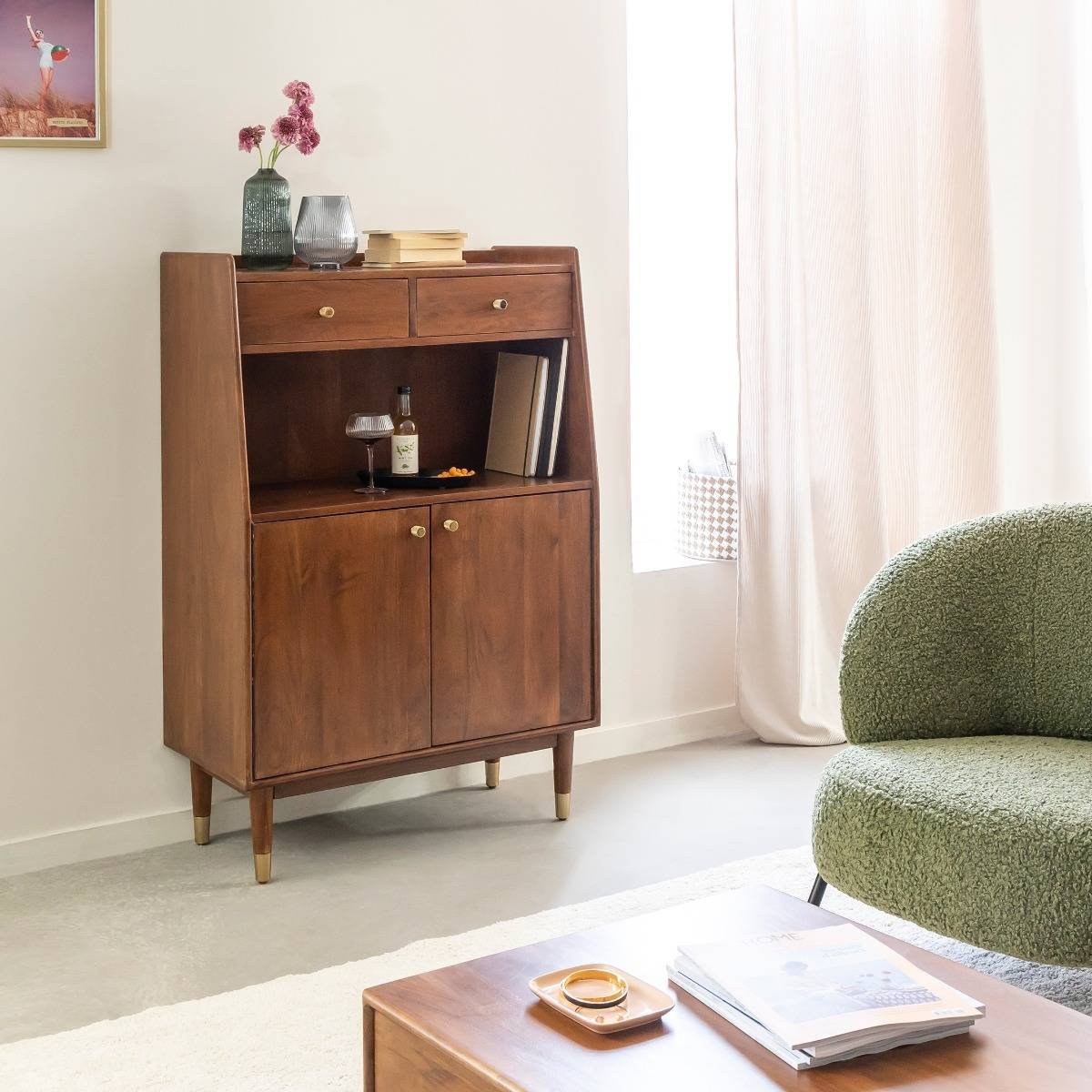 Vandana Stellar Sierra acacia wood tall sideboard Vandana Stellar Sierra acacia wood tall sideboard