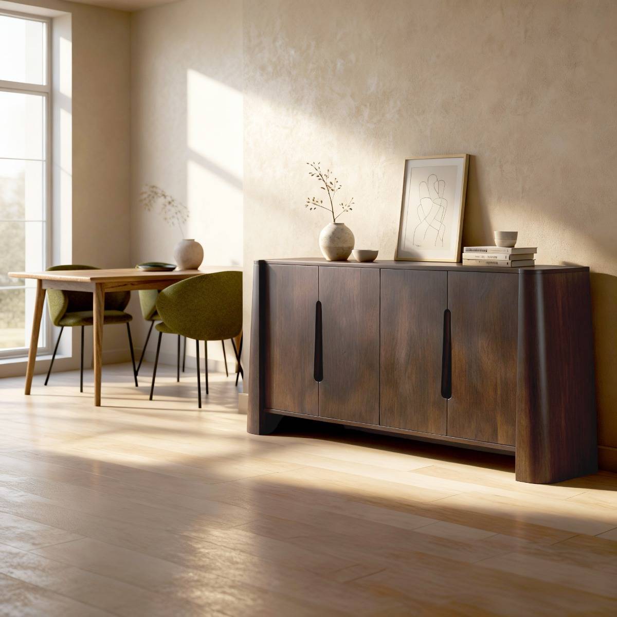 Vandana Stellar Lunaris Dark Mango Wood Sideboard Vandana Stellar Lunaris Dark Mango Wood Sideboard