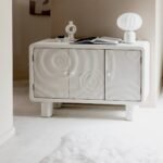 Vandana Stellar Altis 3-door sideboard in white concrete-effect wood