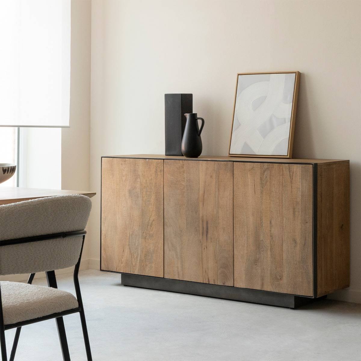Vandana Stellar Zentrix 3-door sideboard in mango wood and metal Vandana Stellar Zentrix 3-door sideboard in mango wood and metal