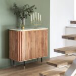 Vandana Stellar Grand sideboard in acacia wood and white marble, Judith