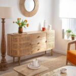 Vandana Stellar Terra mango wood and cane sideboard