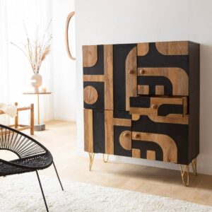 Vandana Radiant Aureo mango wood and metal sideboard
