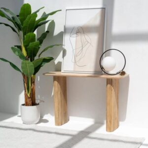 Vandana Sierra Vista Mango Wood Console Table Modern Minimalist Solid Wood Accent Design